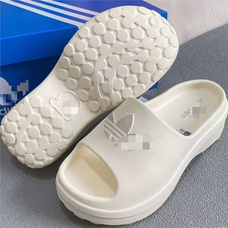 Casual thick-sole slippers for women, three-stripe outdoor slides, elevated comfort, original feel