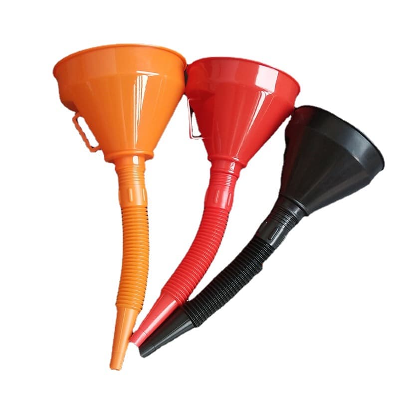 Multi-Nozzle Fuel Funnel with Filter Mesh Hose for Cars and Motorcycles, Large Plastic Rubber Funnel for Engine Oil and Gasoline