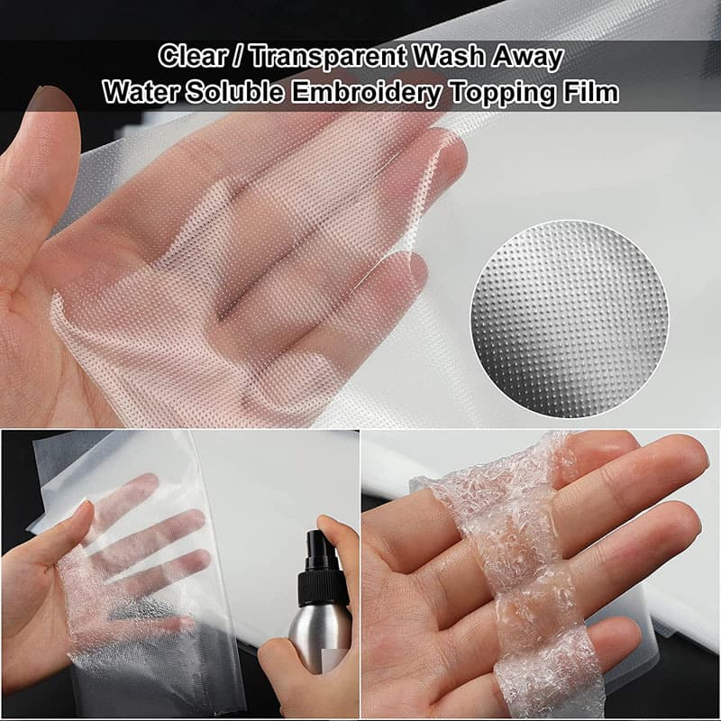 Water-soluble embroidery film, inch x yard roll size for embroidery and hand sewing.