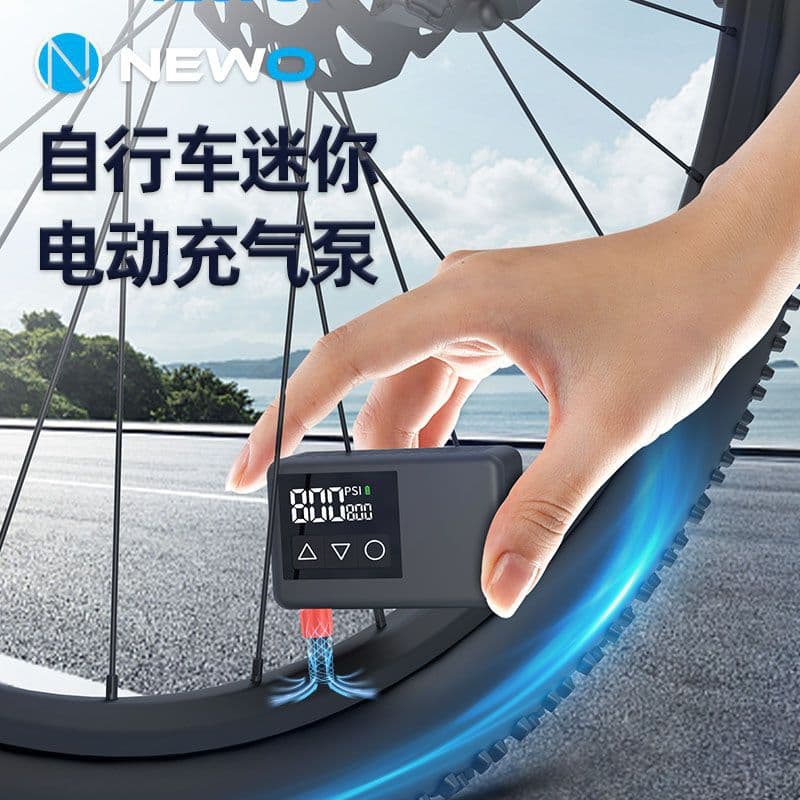 NEWO Ultra-Mini Mountain Road Bike Air Pump Cycling Ai Smart Portable Electric Inflator
