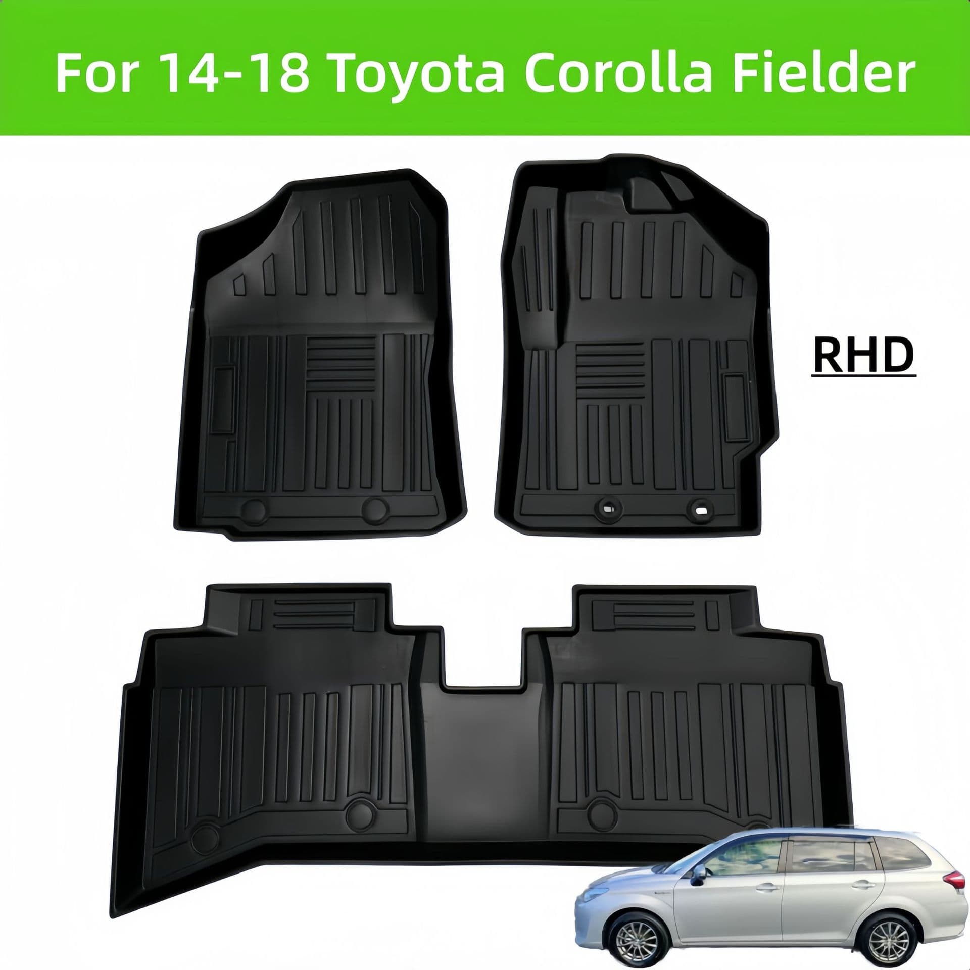 For 14-18 Corolla Fielder RHD TPE Car Floor Mat / Rear Trunk Mat