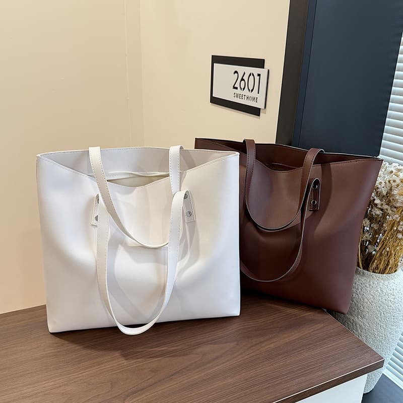 Wholesale Multi-Color Fashion Tote Bag Large Capacity PU Handbag Shoulder Bag Premium Simple Commuter Women's Bag