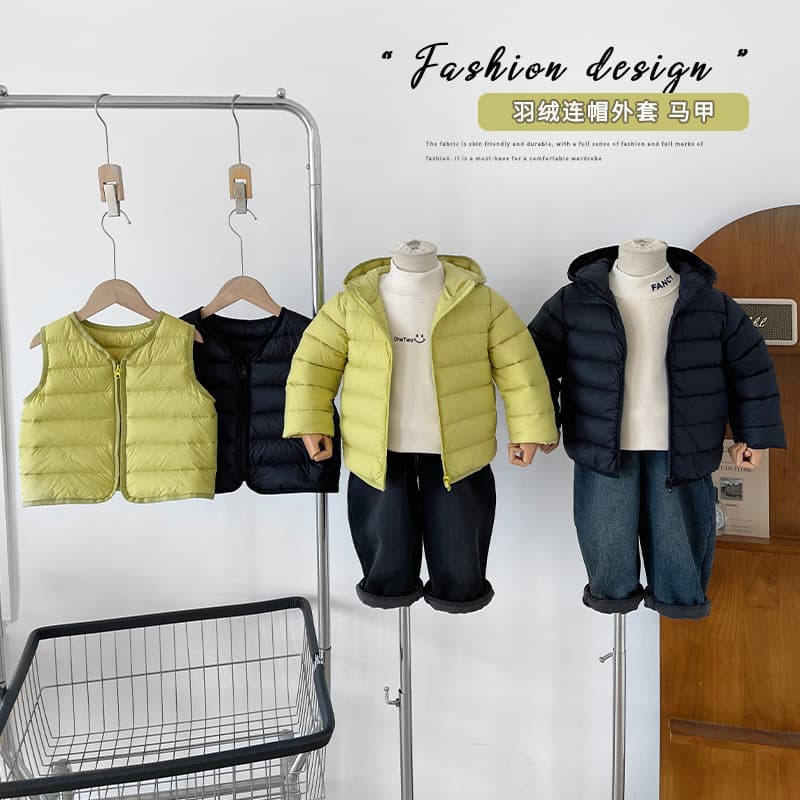 Valley of the Wind 2025 Winter New Children's Korean Style Solid Color Warm Down Jacket Boy Versatile Stylish Coat