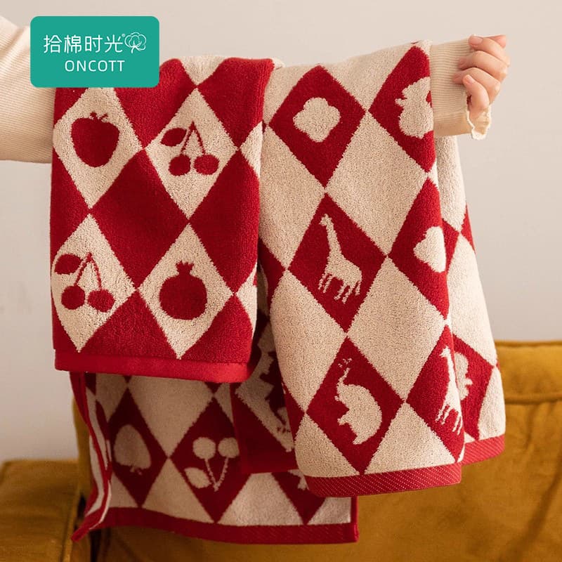 Factory Wholesale New Year Red Towel - Cotton Jacquard Couple Wedding Face Towel, All-Cotton Banquet Favors