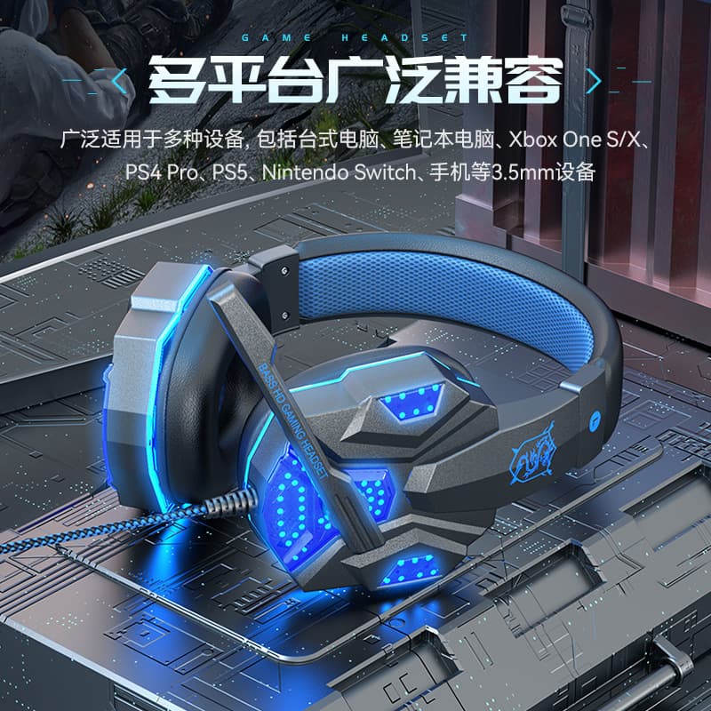 Cross-border Exclusive Wired Headset for Laptops, Gaming E-Sports Over-Ear Headphones with Microphone, Factory Wholesale
