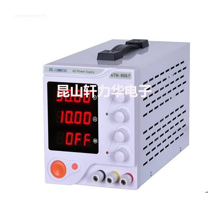 60V5A Same-Door eTOMMENS Switching DC Regulated Power Supply eTM-605F Four-Digit Display 0-60V 0-5A