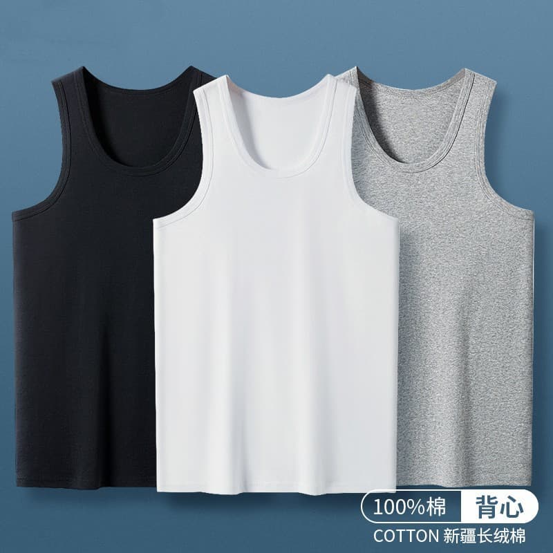 Men's Vest Summer New Cotton Thin Breathable Sleeveless Tank Top Sports Undershirt Slim Fit for Men
