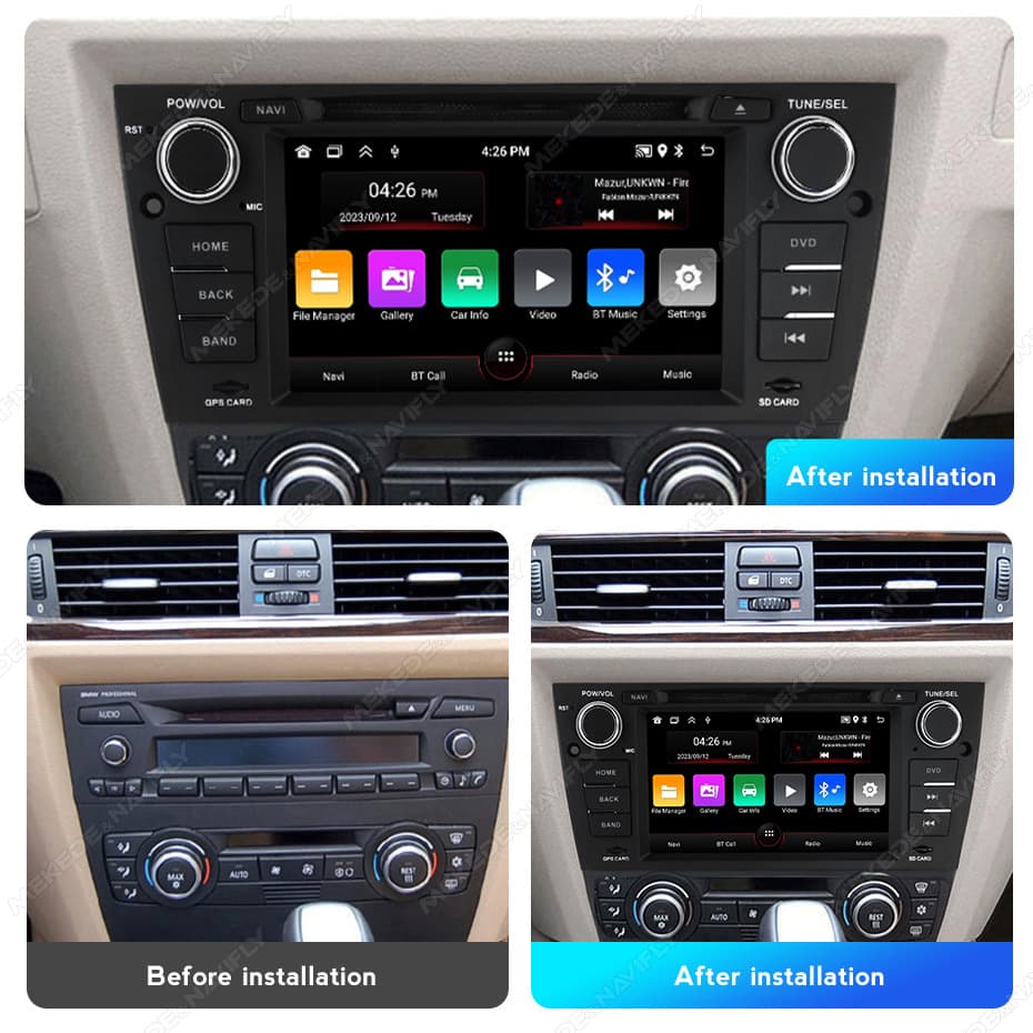 For BMW E90 E91 E92 E93 2006-2012 BMW E90 No-Disc 7-inch Android Navigation