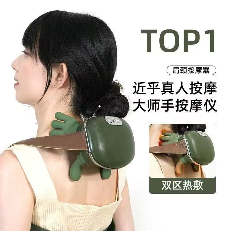 Simulated Human Hand Massager Shoulder Neck Massager Red Light Heat Therapy Turtle Master Hand Cervical Spine Massager Shoulder Neck Massage Device