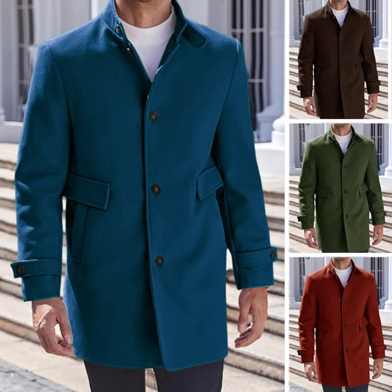 In Stock Dropshipping 2024 New Wool Coat Men Amazon Jacket Korean Japanese Casual Coat AliExpress Best Seller