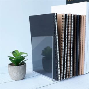 Xiaohongshu Same Style Acrylic L-Shaped Bookend Ins Same Color Solid Transparent Book Stopper Desktop Fixed Books