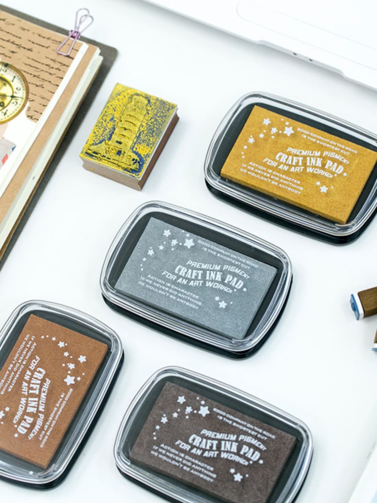 Of course, metallic ink pad boxed handbook seal companion handbook DIY decorative rubber stamp printing graffiti ink pad