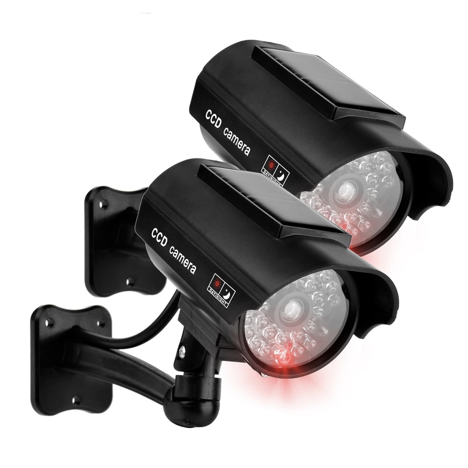 Solar Simulation Camera, Gun Simulation Monitoring, Home Security Outdoor Simulation Surveillance Camera with Flashing Red Light