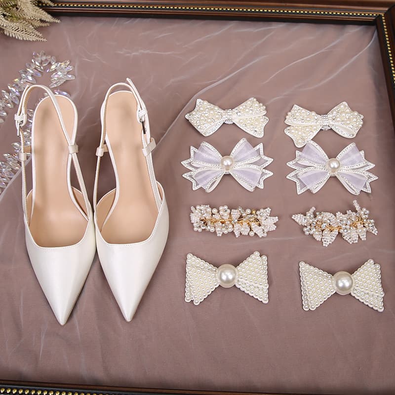 2023 New Shoe Clip Accessories Simple Fairy Style Pearl Butterfly Flower Compatible with Our AK Series Drop Shipping