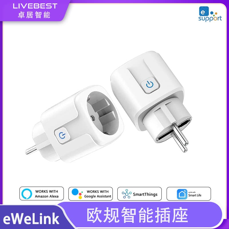 eWeLink Smart WiFi Socket EU Plug with Timer and Voice Control Wireless