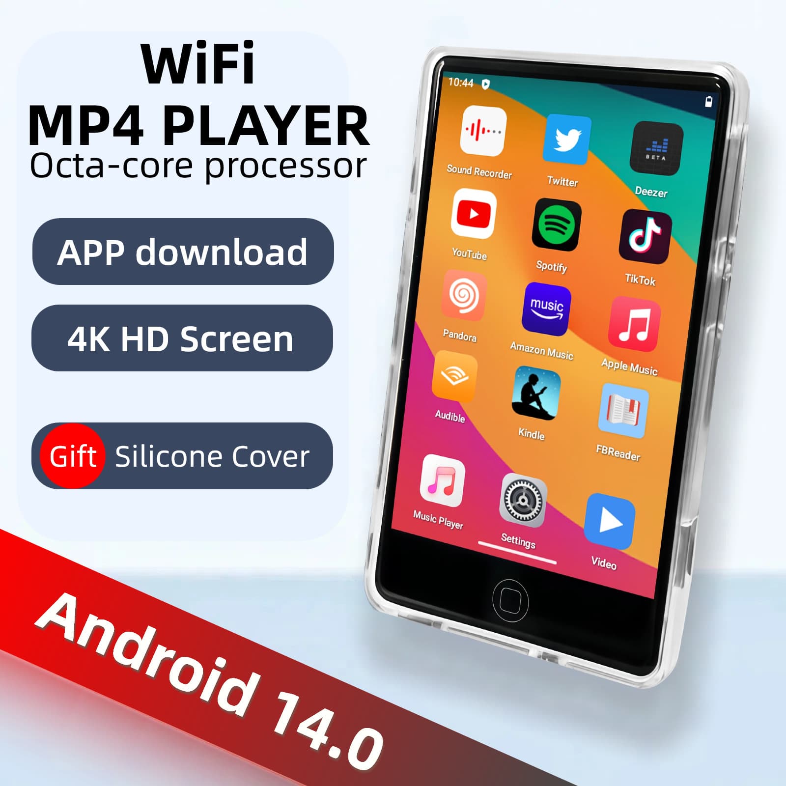 Cross-border Export New Model 4.0-inch/5.0-inch MP4 with Android 14.0 Octa-Core, Music Player MP3/MP5, Internet Capable