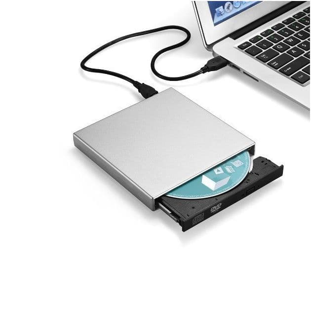 Manufacturer neutral USB 2.0 external DVD drive, 24x CD/DVD burner, portable external CD drive.