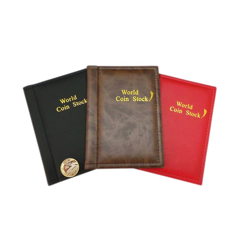 Wholesale PU leather English 120 coin collection album, direct plug-in commemorative coin album, medium style coin album