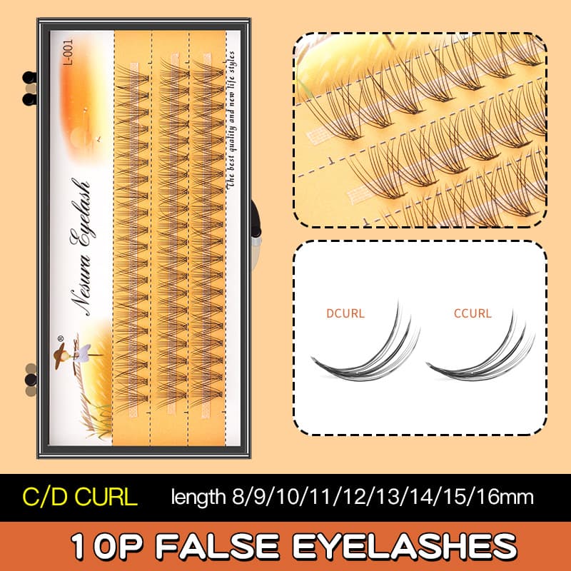 Wholesale Scarecrow False Eyelashes 0.1-10 Strands Single Cluster Lash Extensions 0.07 Natural Segmented 20D 30D Hot Melt Flare Lashes for Women