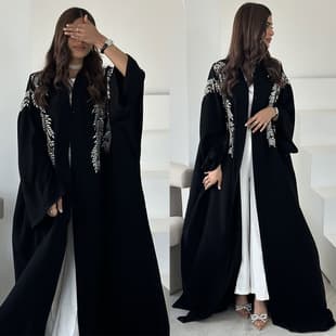 DF188 Modest Cross-border Coat Embroidery Craft Ins Fashion Retro Embroidered Robe