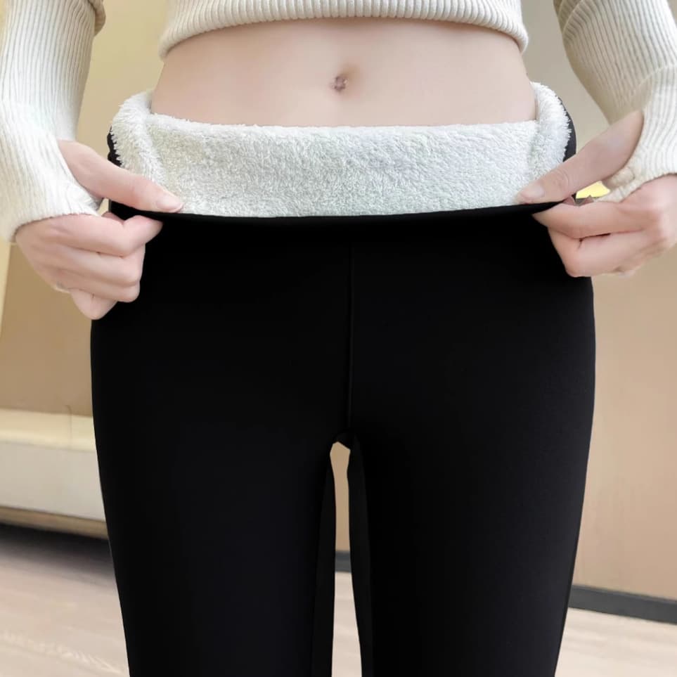 Cross-border Temu Hot-Selling Ready Stock Plus Size Autumn/Winter Style Lamb Fleece Thickened Fleece-Lined Slim Thermal Pants Elastic Leggings