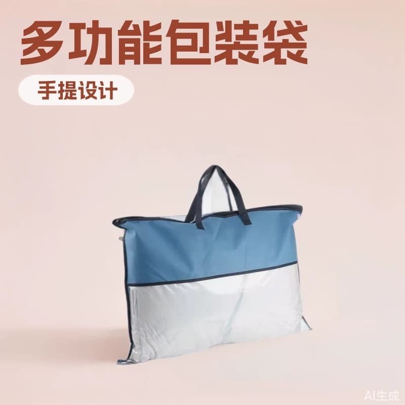 Pillow packaging bag, four-piece set packaging bag, quilt packaging bag, non-woven zipper handbag