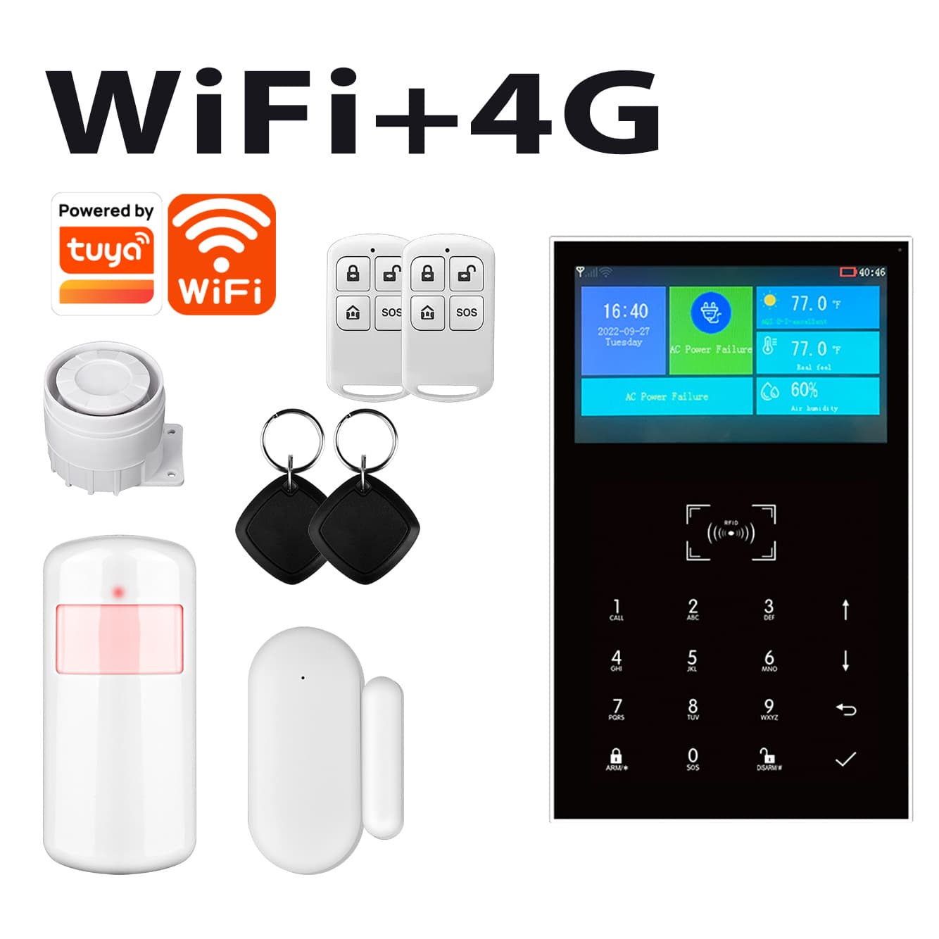 Factory graffiti smart GSM mobile phone card anti-theft alarm system WIFI remote APP smart anti-theft alarm