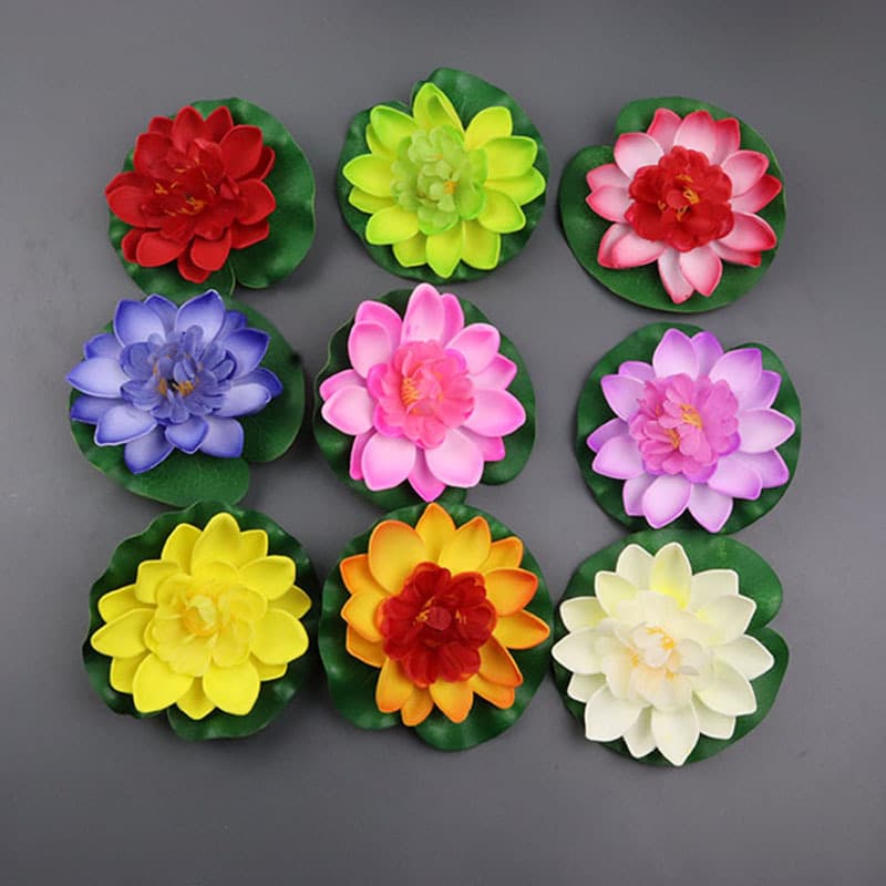 Simulation Lotus 10cm Water Lily Fake Dance Prop Pond Decoration Lotus Cross-border Exclusive Aquarium Buddhist Temple Offering
