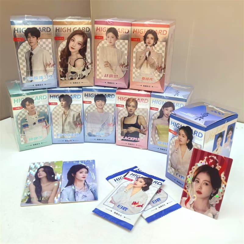 Popular Celebrity Series Thick Double-Layer Cards, 24 Non-Repeating Collectible Idol Support Cards