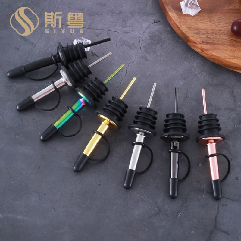 Stainless steel red wine pourer, bar cocktail dispenser, KTV oil bottle spout, bottle stopper, wine accessory parts.