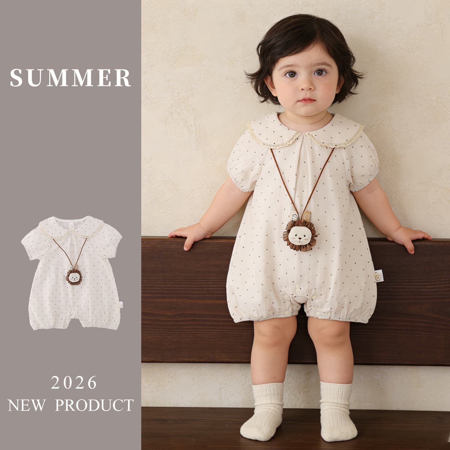 2026 Summer New Baby Girl Sweet Short Sleeve Romper Newborn Crawling Outfit