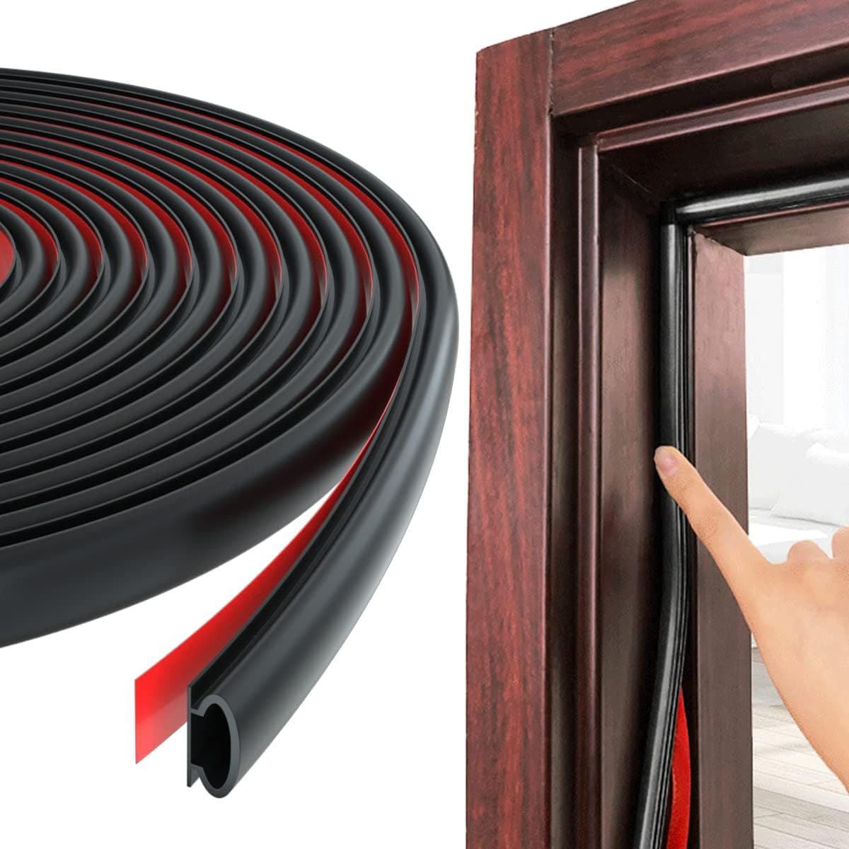 D-shaped Self-adhesive Rubber Door Seal Strip For Windproof Soundproof Use Thermal Insulation Door Gap Filler