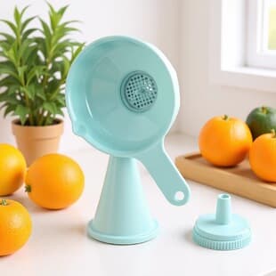 Cross-Border Kitchen 7-in-1 Multifunctional Plastic Funnel, Salad Dressing Large Diameter Funnel, Home Oil and Wine Funnel