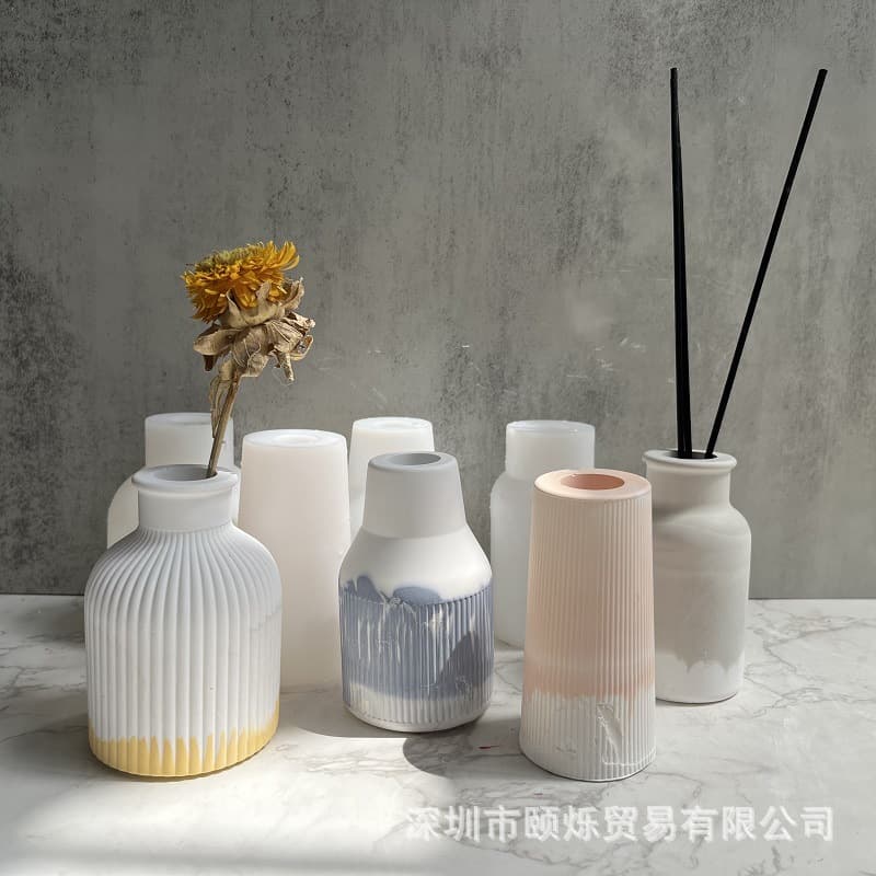Cornucopia 3D Vase Silicone Mold, Vase Flower Pot Plaster Resin Mold, Home Decoration Mold HP-4