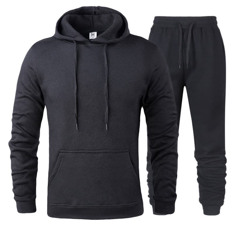 New Men's Casual Sweatshirt Set, Korean Style Versatile and Stylish Solid Color Hoodie Men's Clothing