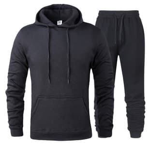 Export New Men's Casual Sweatshirt Set Korean Style Versatile Fashion Solid Color Hoodie Menswear