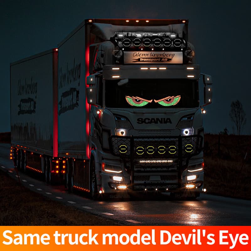 Cross-border Hot Selling LED Eye Screen Car Wireless Three-Color Display Car Rear Window LED Display Demon Eye