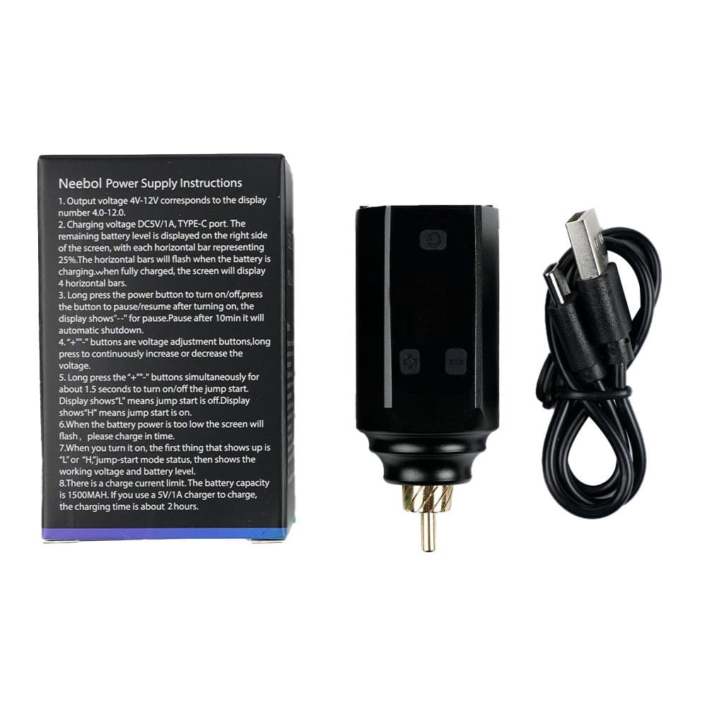 Longyiren Tattoo Equipment New Rainbow Tattoo Accessories Cross-border Power Supply Tattoo Wireless Power Supply 1500mAh