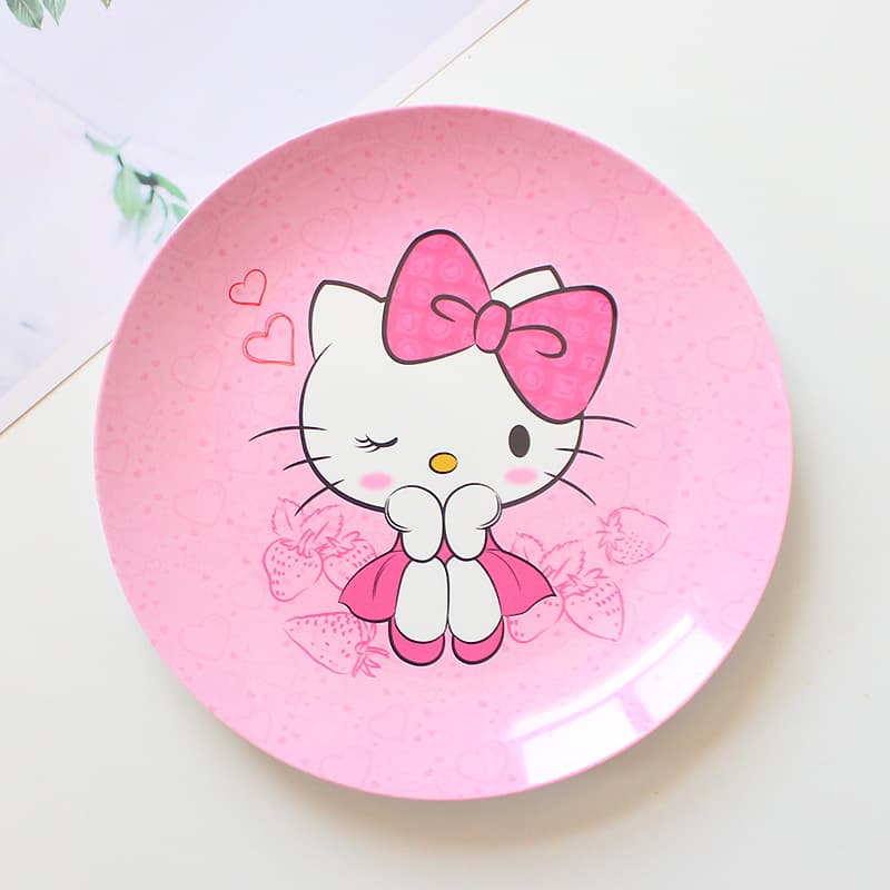 8-inch Cute Cartoon Dinner Plate, Girly Home Western Food Plate, Anti-Fall Ins Snack Plate, Fruit Plate and Vegetable Plate