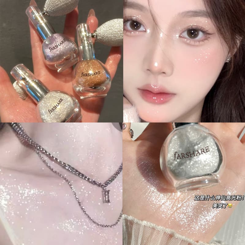 Body Shimmer Spray for Brides, Shiny Pearl Hair Glitter Spray, Sparkling Glitter Highlighter for Stage