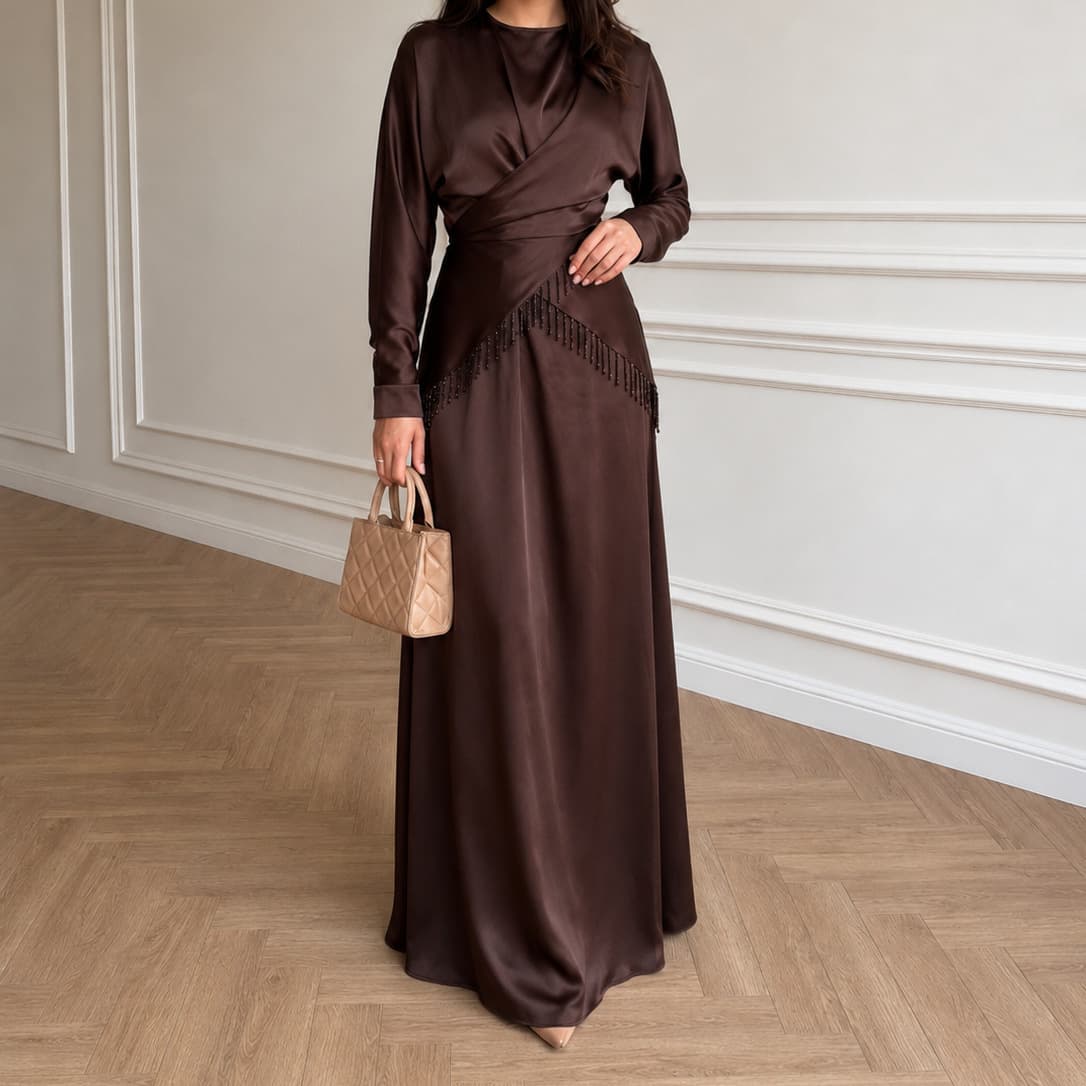 Cross-border foreign trade women's clothing long skirt long sleeve elegant temperament women's skirt suit dress