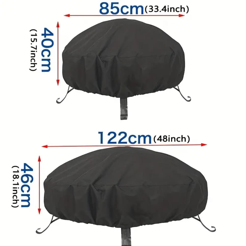 Fire Pit Cover, Rain, Dust, and Sun Protection TEMU Hot Seller, Bestselling Cross-Border Outdoor Round BBQ Grill Cover