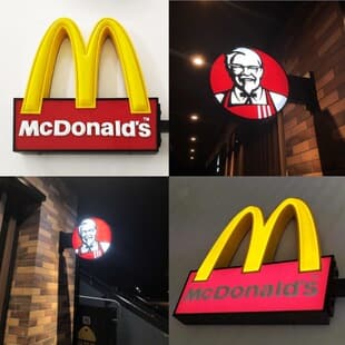 KFC KFC McDonald's Burger Shop Side-Hanging Advertising Light Box LED Sign Light Board Glowing Letter Waterproof Acrylic