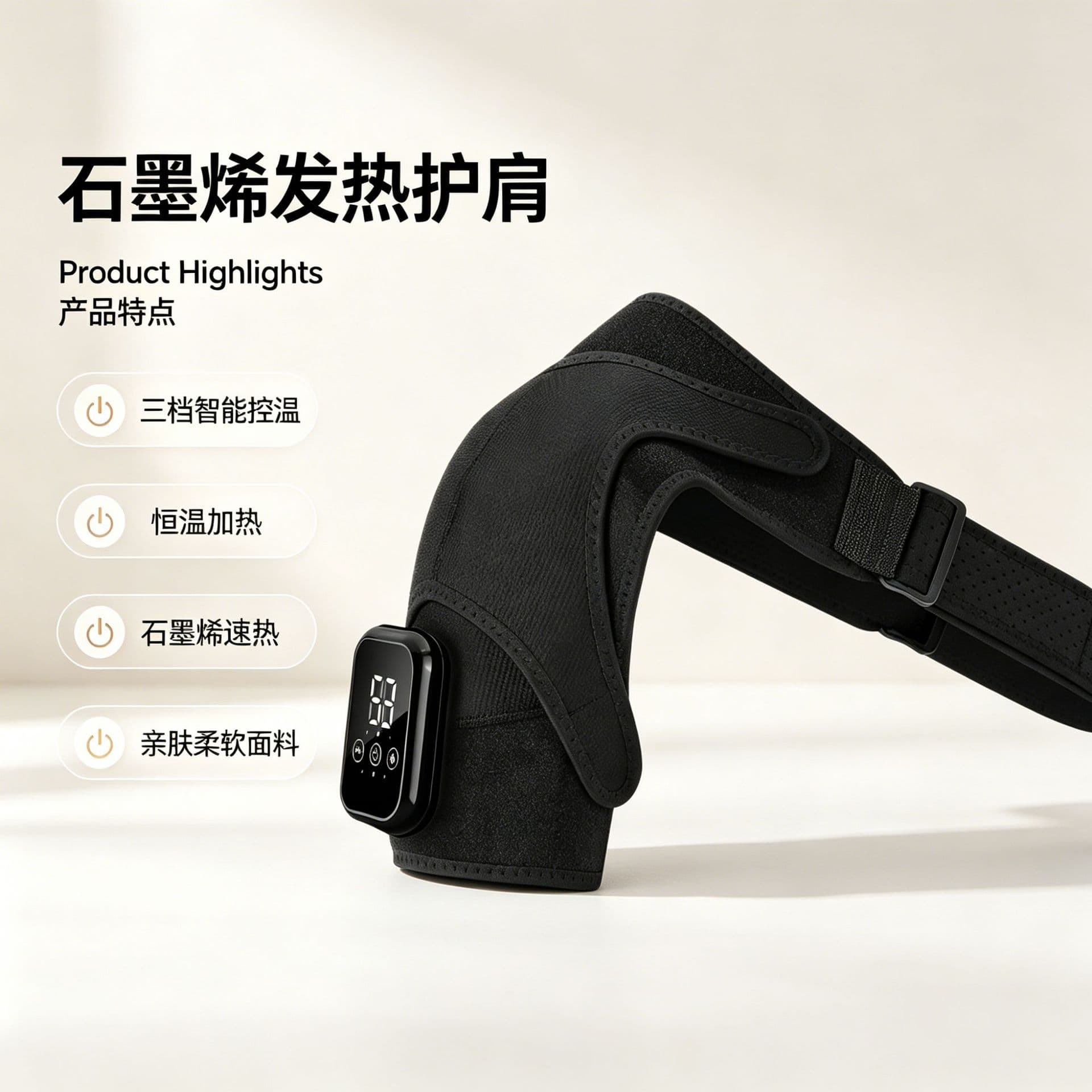 Cross-border New Heating Shoulder Massager Graphene 3-Level Heat Therapy Shoulder Warmth Pain Relief Massage Tool