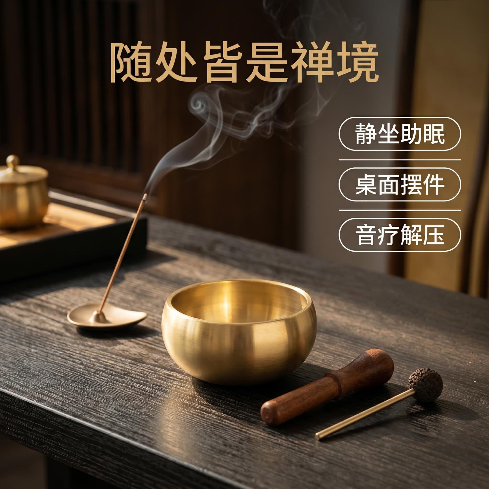 Cross-border Brass Mini Copper Bowl Yoga Aromatherapy Essential Oil Decompression Meditation Healing Singing Bowl Factory Direct Source