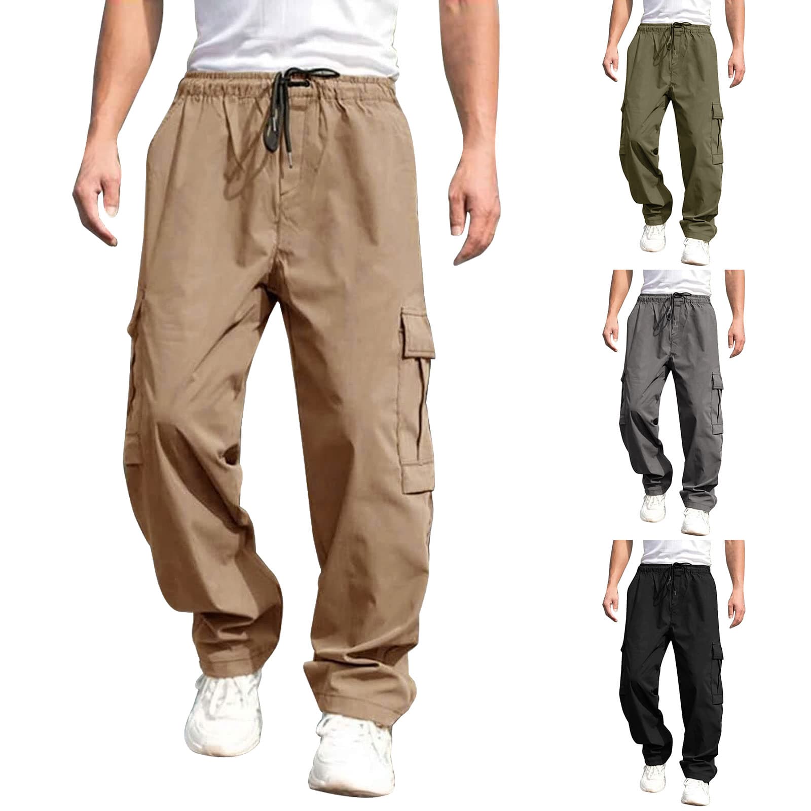 2023 Amazon New Summer Youth Casual Pants, European and American Style, Loose Straight Leg Casual Long Pants for Men