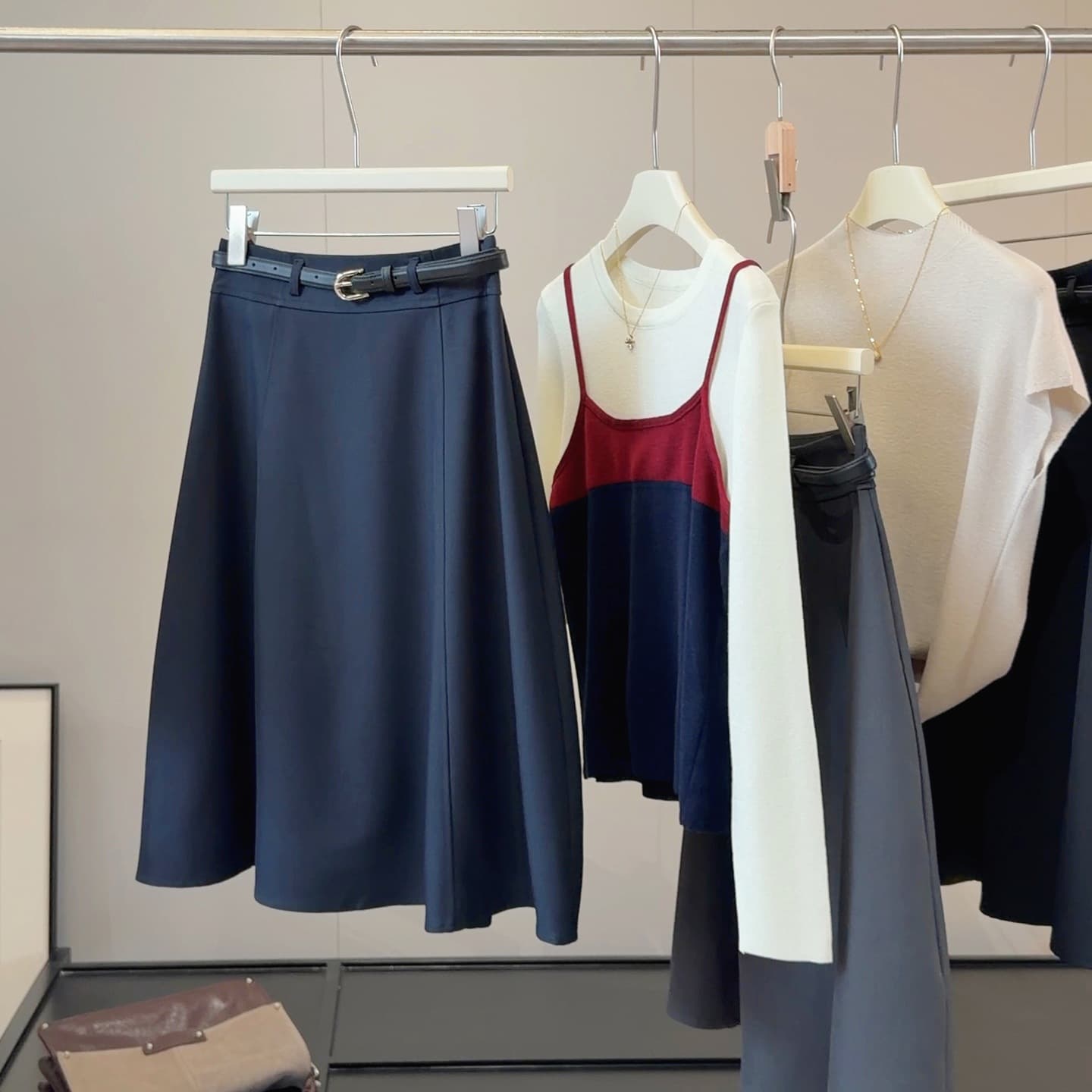 Vintage Premium Blazer Midi Skirt for Women, Fall 2026 New Arrival, High-Waist Slimming Elegant Office A-Line Skirt