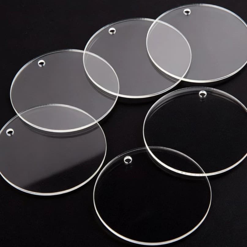 Cross-border blank transparent Guka acrylic plexiglass blank keychain transparent sheet DIY disc pendant