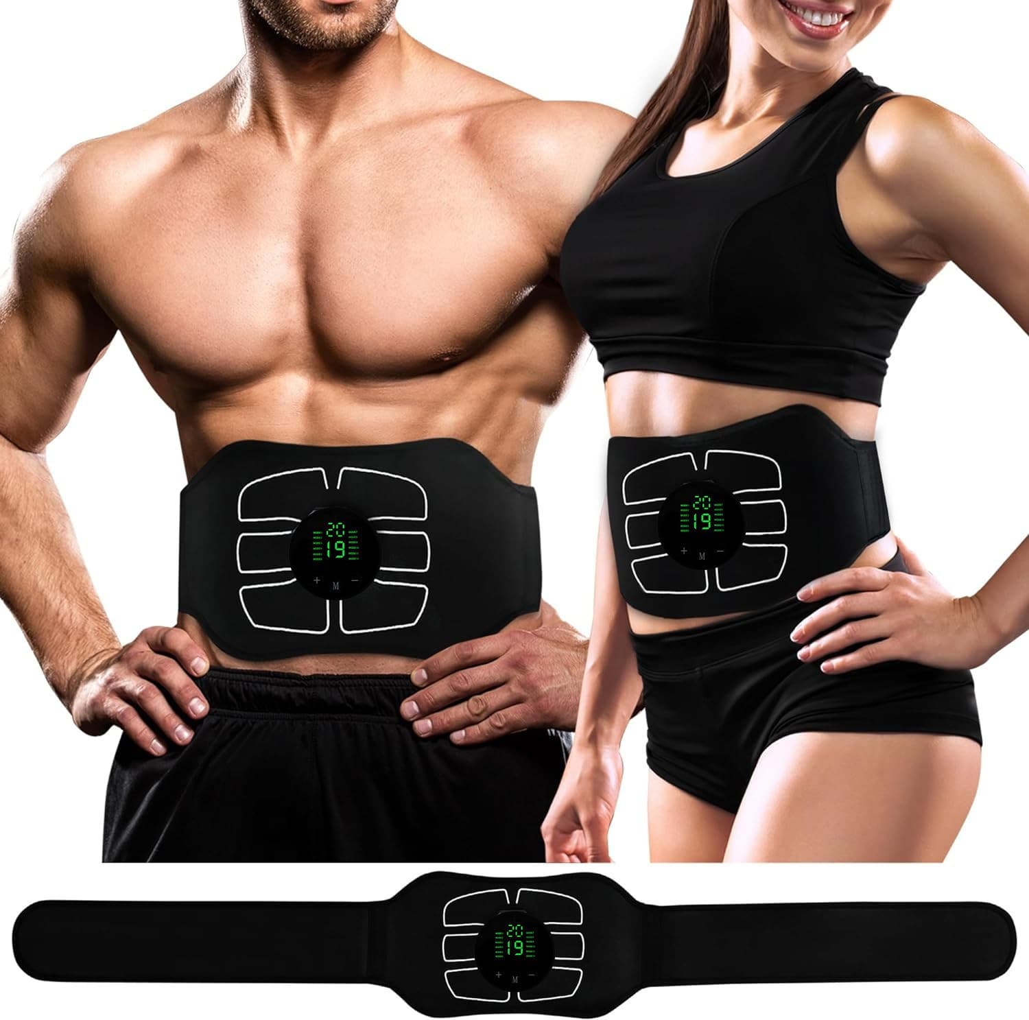 US Amazon EMS Fitness Belt Ab Stimulator Muscle Training Stimulator Lazy Workout Ab Belt