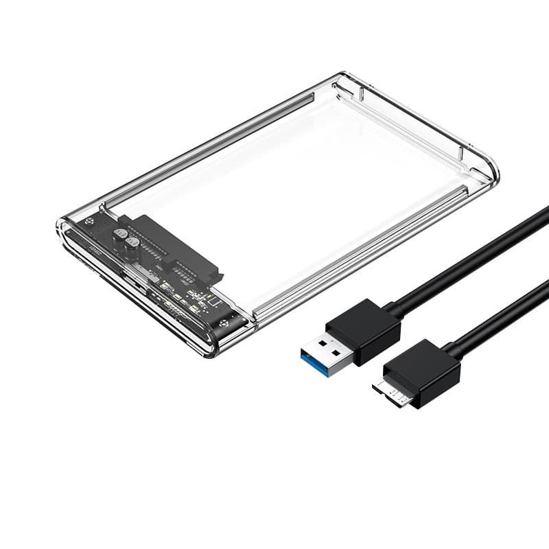 USB 3.0 Transparent 2.5-inch Mobile Hard Drive Enclosure, Laptop Hard Drive Case, SATA Serial Port Hard Drive Fix